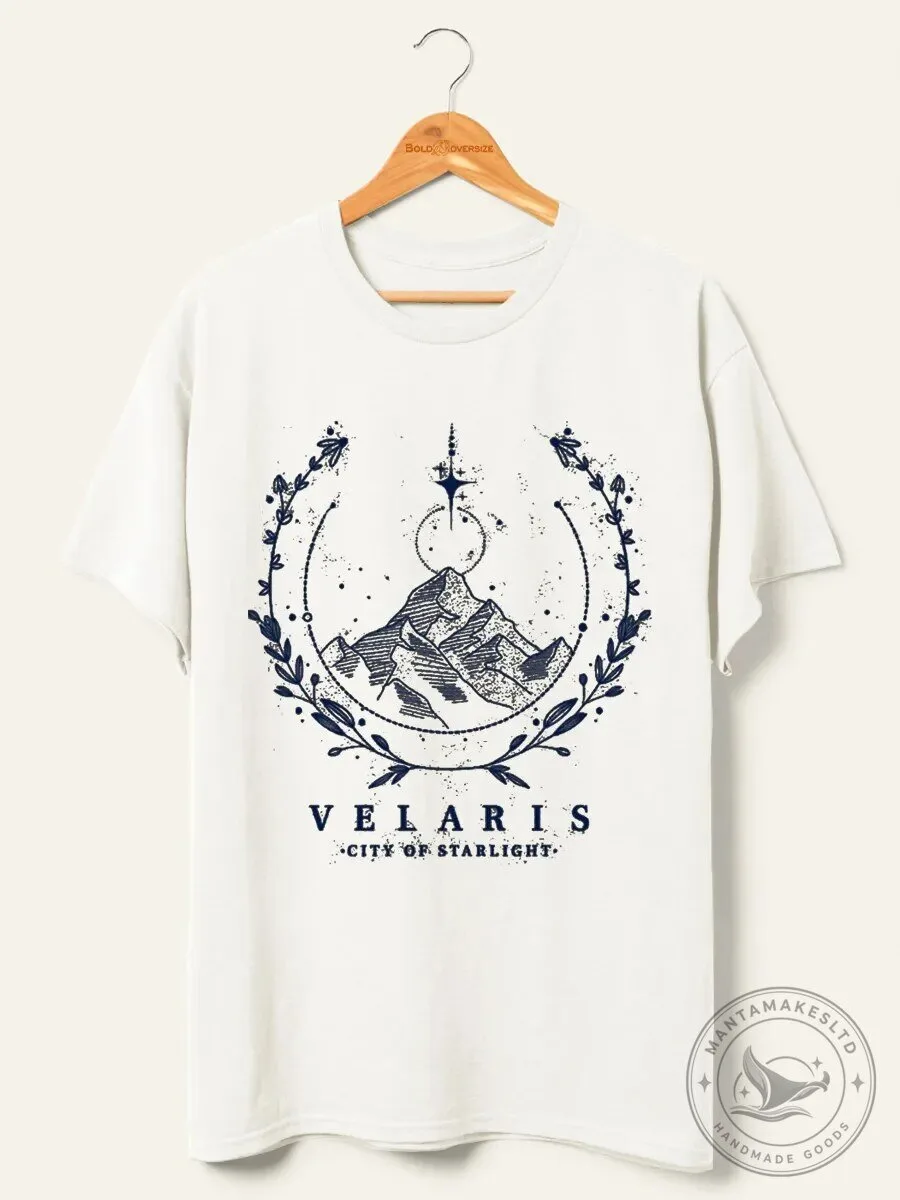 Vintage Dragon Fantasy Quote Graphic T-Shirt 4 Velaris City of Starlight Mountain Graphic Novel Book Fan T-Shirt
